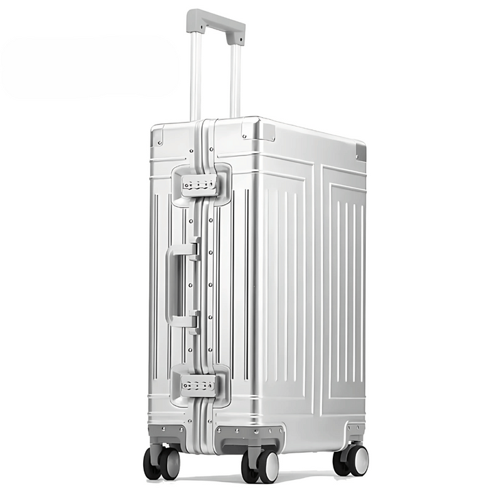 Perfekt resväska i grå/silver med TSA-lås för affärsresor eller semester. Robust & elegant.