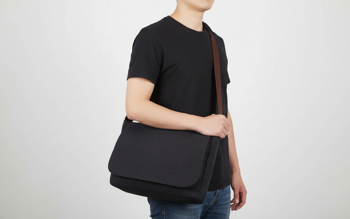 Rymlig Canoza axelväska för laptop med smart organisering. Perfekt pendlarväska för vardag och resor.