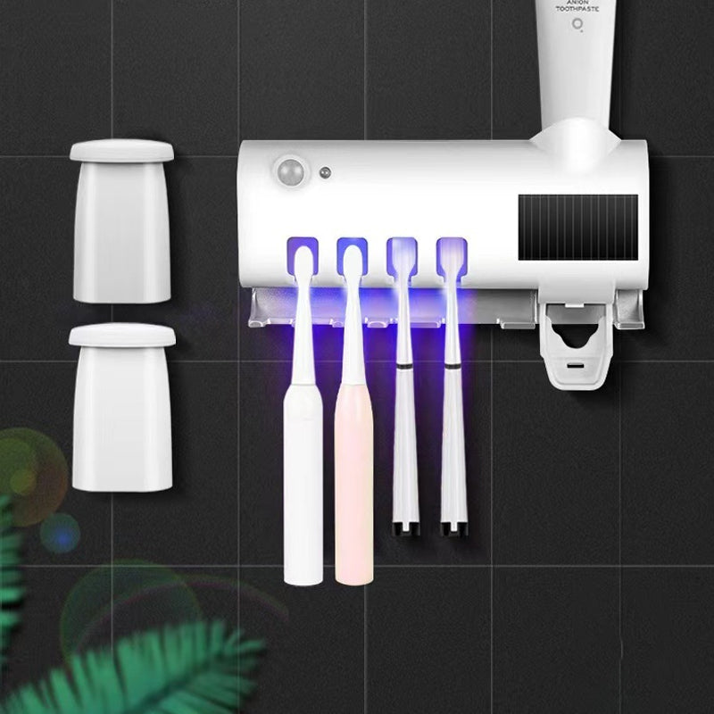 Stilren UV-tandborsthållare för sterilisering, kompaktdesign, avancerad teknologi, skyddar mot bakterier i moderna badrum.