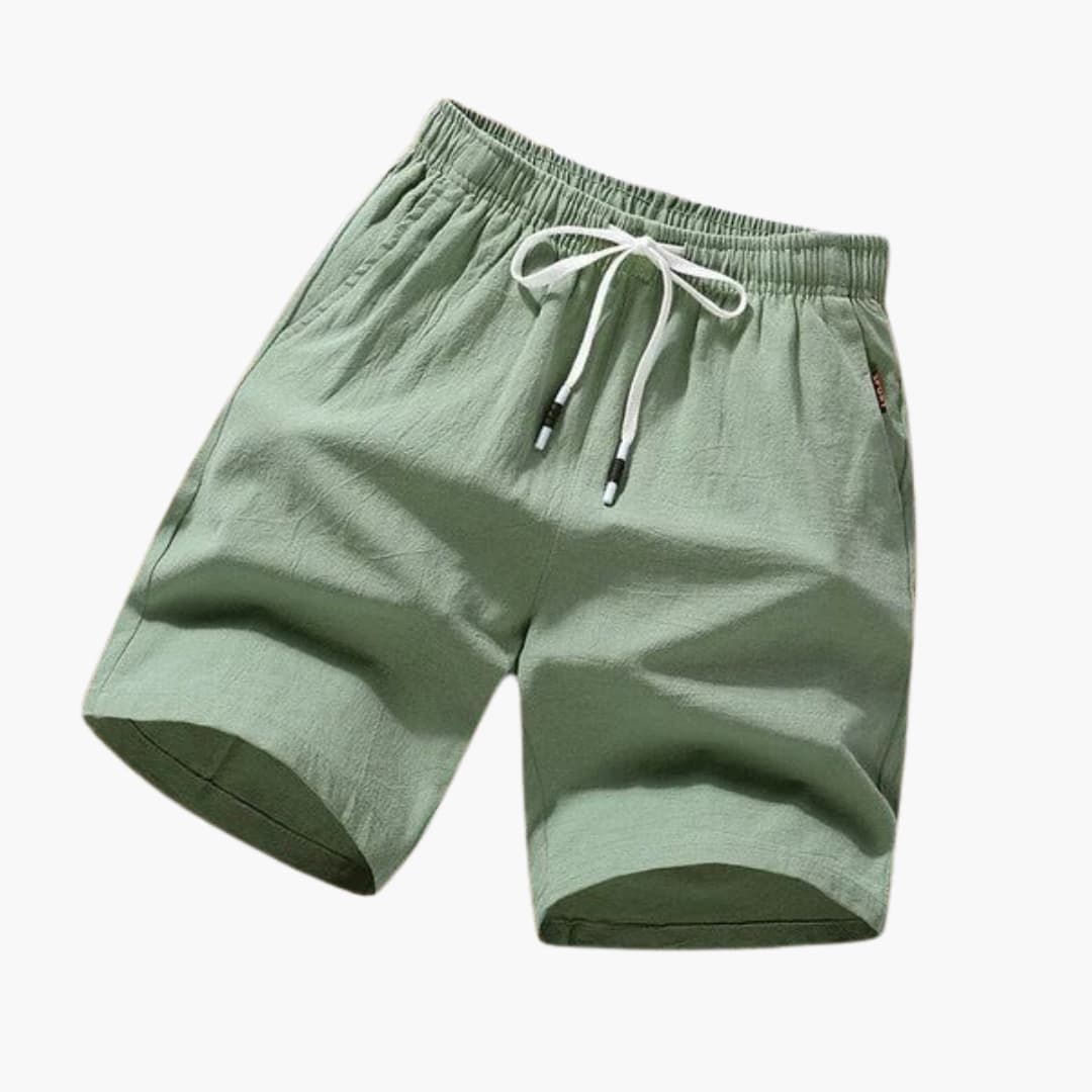 Stilrena herrbadshorts med justerbar dragsko och fickor, perfekta för strand & pool. Optimal komfort.