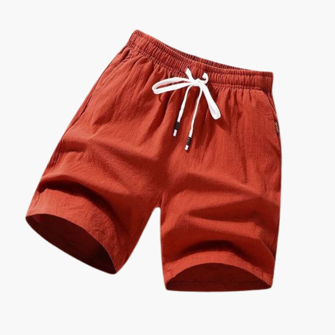 Mångsidiga herrbadshorts med justerbar dragsko, bekväma strandshorts perfekta för avkoppling och aktivitet.