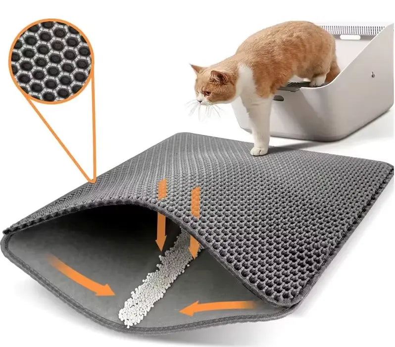 Kattlådematta i mjukt material för rena golv i hemmet