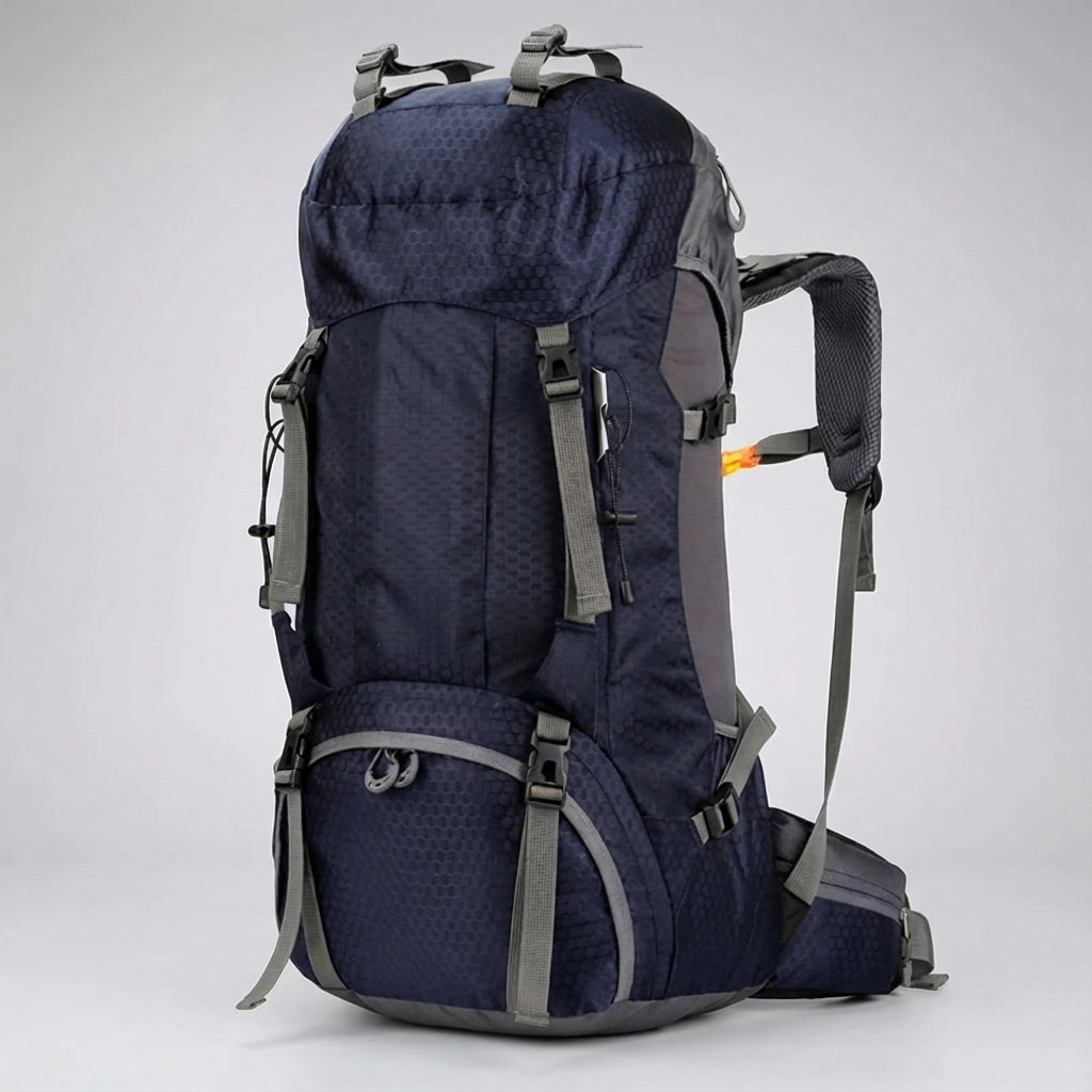 Ryggsäck 60 liter, ergonomisk design för optimal komfort på krävande vandringsleder.