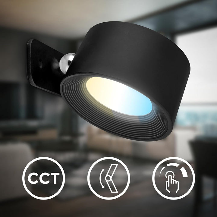 Kompakt trådlös lampa som fungerar utmärkt som mysig nattlampa i sovrummet
