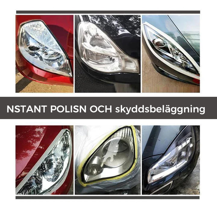 "Strålkastarreparatör med UV-skydd, förbättrar klarhet och skyddar mot dimma, korrosion, på vit bakgrund"