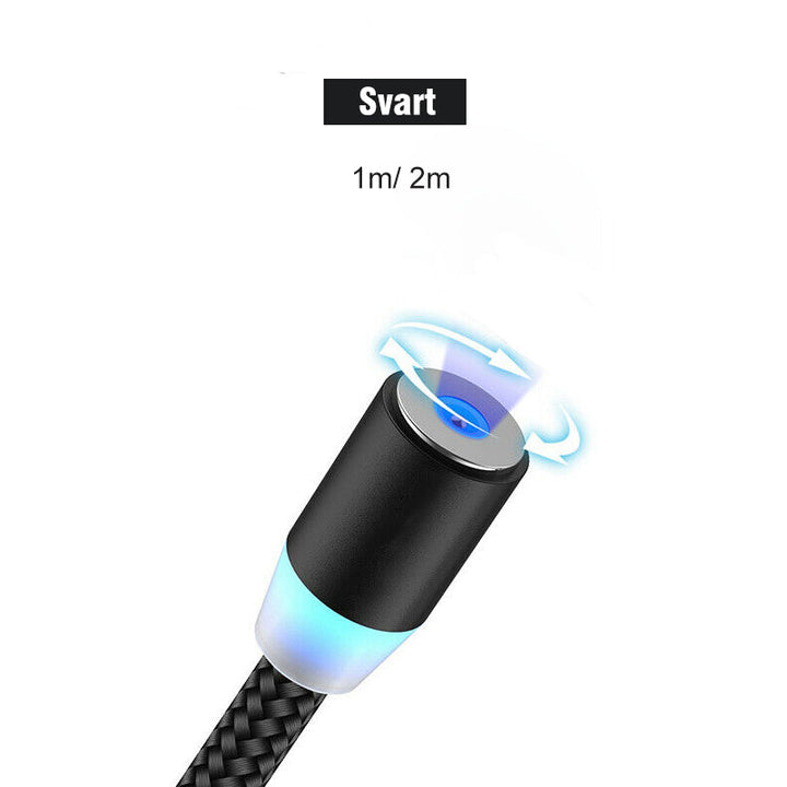 Färgalternativ för 3-IN-1 magnetisk kabel: svart och röd.