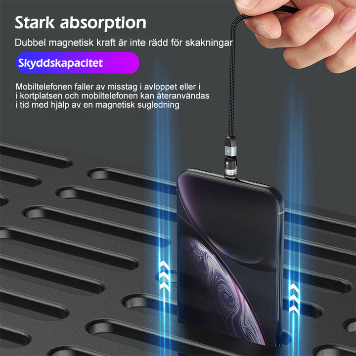3-IN-1 magnetisk kabel ansluten till en smartphone.
