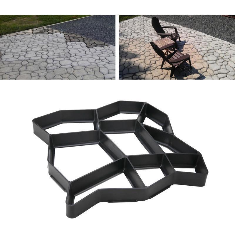 "Svart DIY trädgårdsform 36x36 cm i PP resin för enkel stenläggning och hemförbättring, ger snabb och unik design."