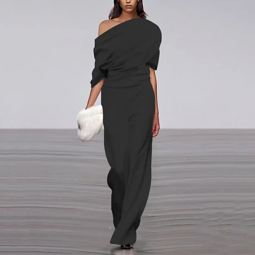 Mångsidig elegant jumpsuit för kvinnor, ankellång. Perfekt som sommar-, fest- eller vardagsdräkt.