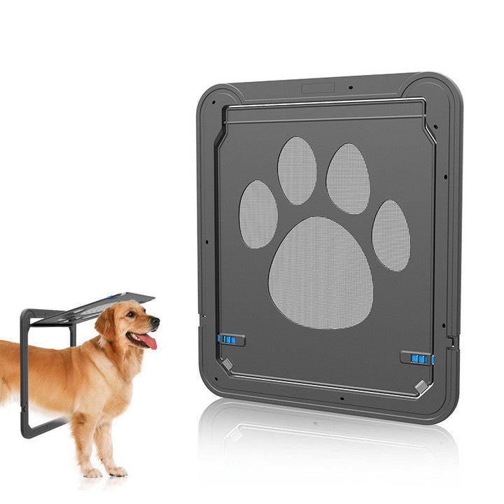 Svart hunddörr för frihet och säkerhet för din hund. Enkel att installera med magnetisk stängning.