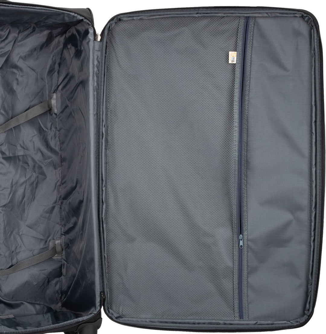 Handbagageväska Porto med ultralätta 360-hjul och TSA-lås i grått, för enkel manövrering.