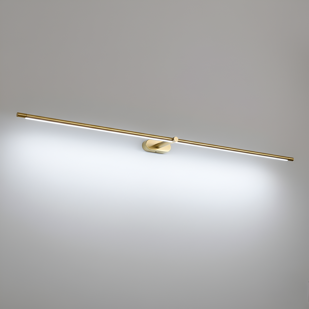 Samtida LED vägglampa, smal design i svart eller guld. Modern och energieffektiv belysning.