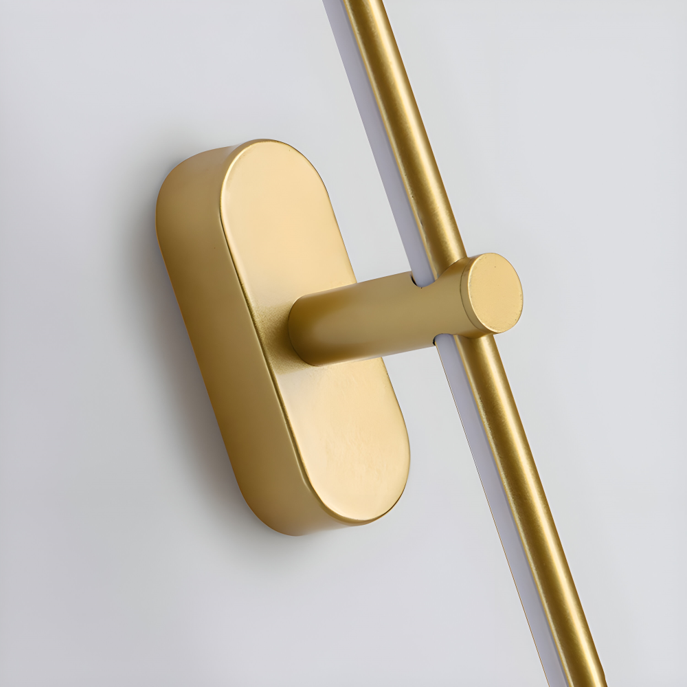 Svart LED vägglampa, smal modern design för sovrum. Behaglig och energieffektiv belysning.