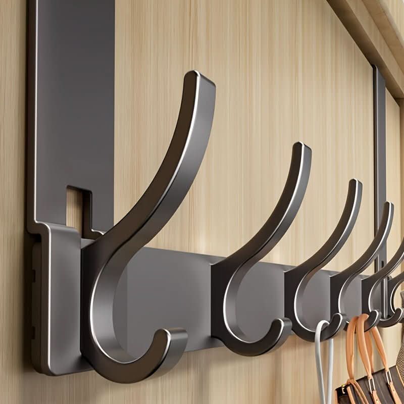 Borrfri dörrkrok för hallförvaring; platssparande krokar för jackor och väskor, modern design.