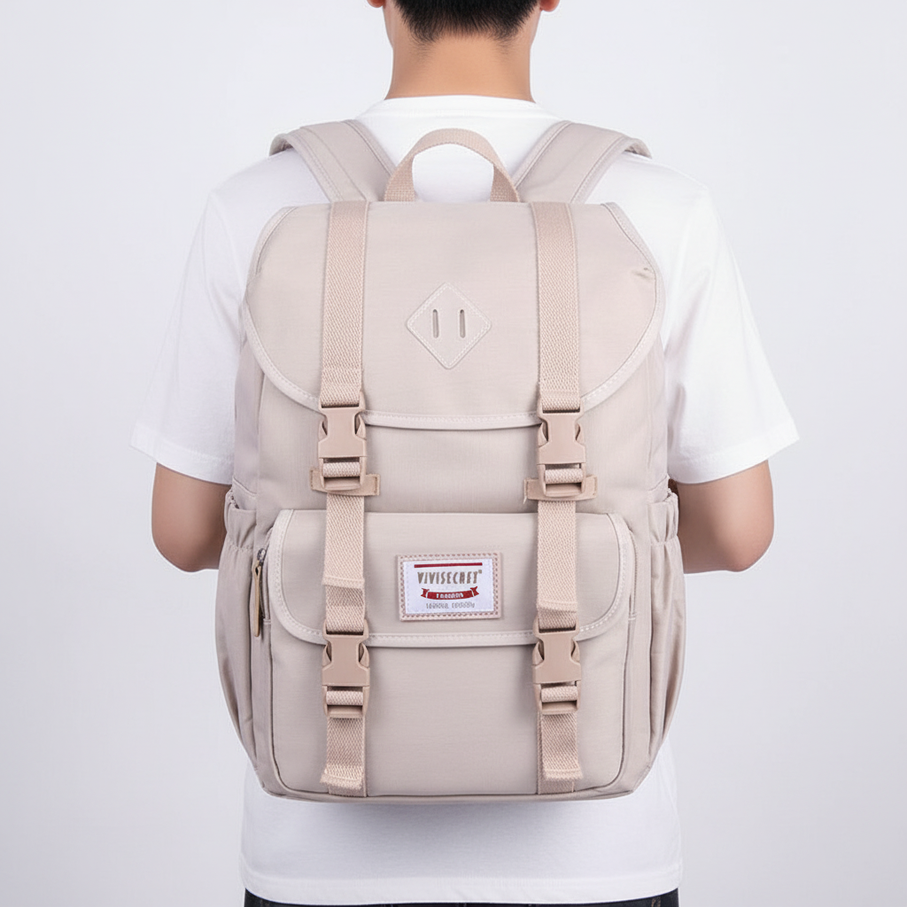 Organiserad ryggsäck för resor & vardag. Blå unisex design, vattentät & rymlig. Perfekt för böcker, laptop & utrustning.