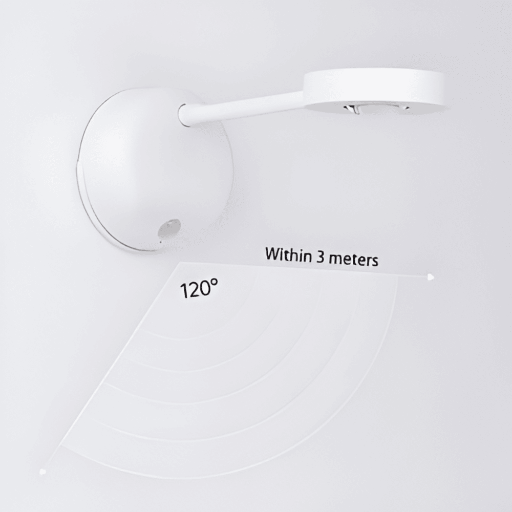 Modern smart LED belysning med rörelsesensor och magnetfäste för trådlös installation.