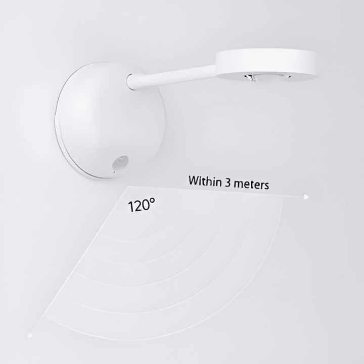 Modern smart LED belysning med rörelsesensor och magnetfäste för trådlös installation.