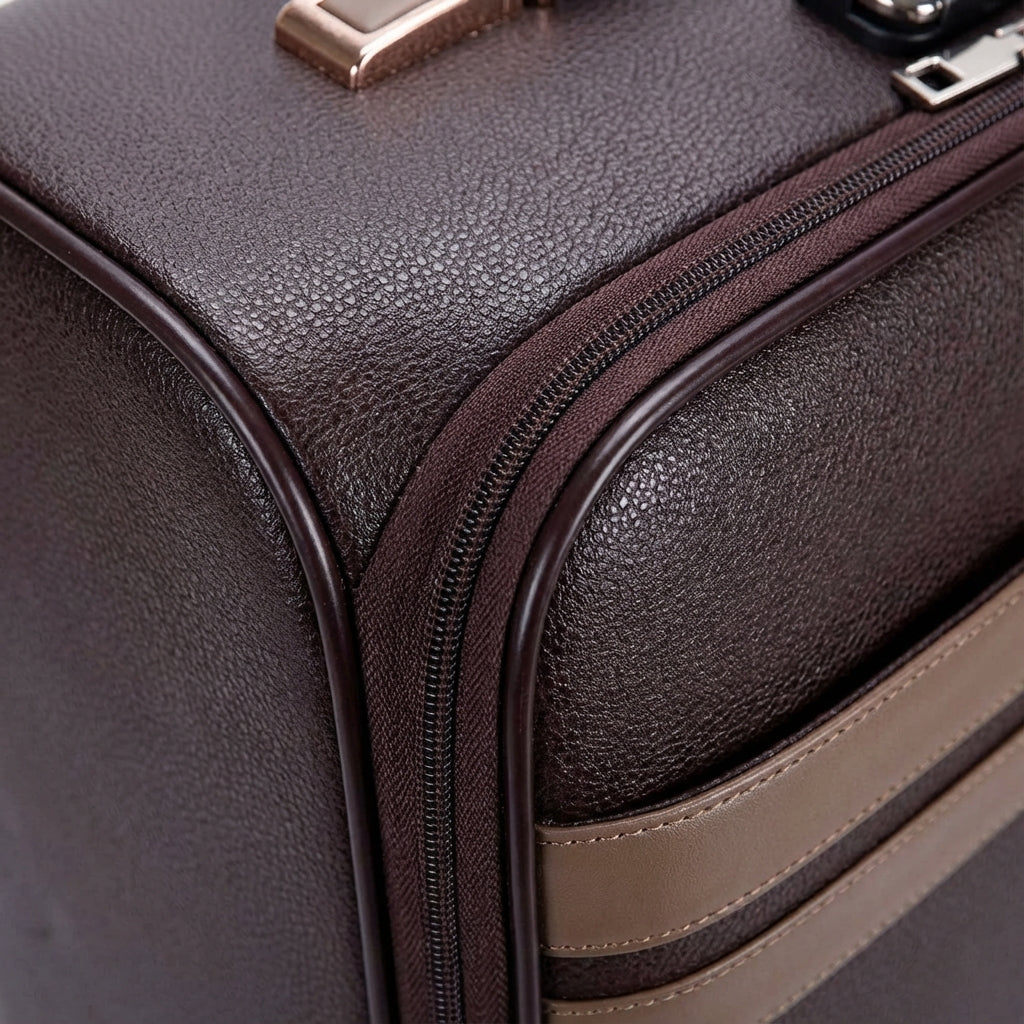 Brun SpinCabin kabintrolley för resa, rymlig och lätt för all din packning. Perfekt som handbagage.