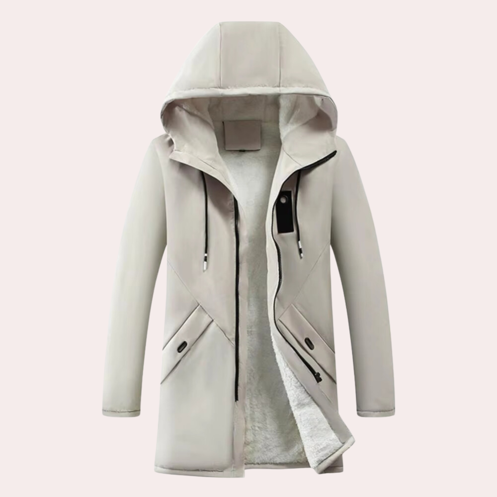 Svart klassisk vinterjacka herr, varm parkas. Stilrent ytterplagg för både kyla och mode.