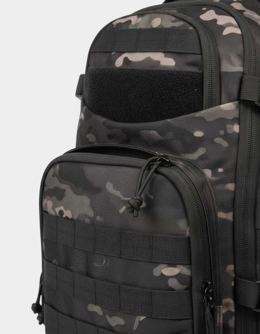 Slitstark 35L taktisk ryggsäck med MOLLE-system för camping, resor och vardagsbruk.