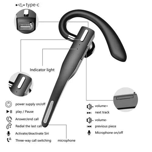 Effektivt trådlöst Bluetooth headset med lång batteritid, för oavbruten kommunikation på kontor och väg.