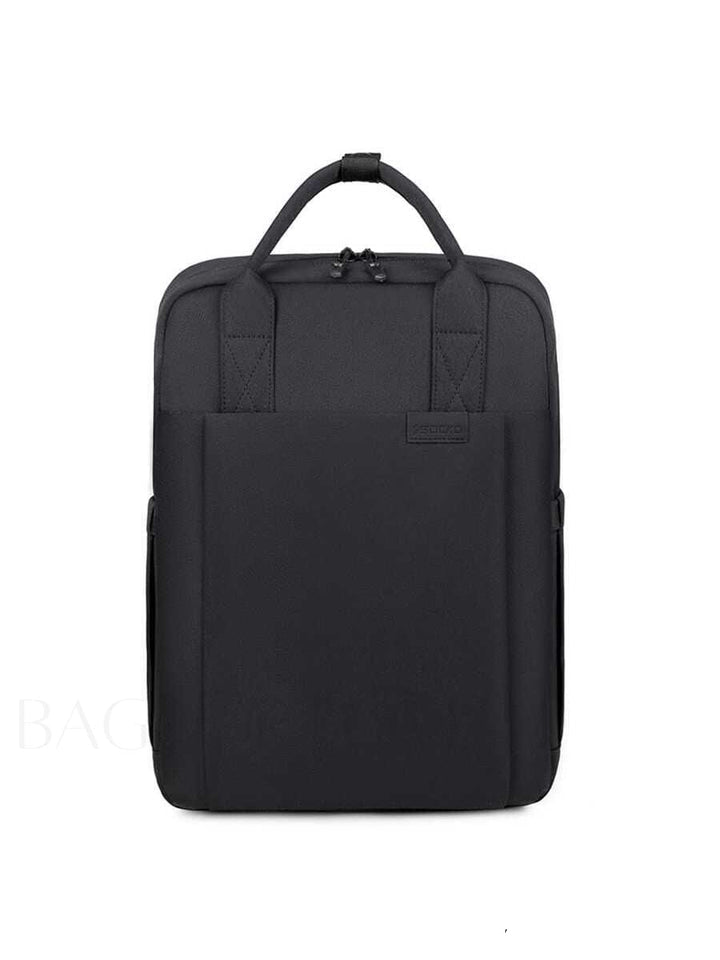 Beige laptopryggsäck, vattentät och stötskyddad, perfekt för en aktiv unisex-livsstil.