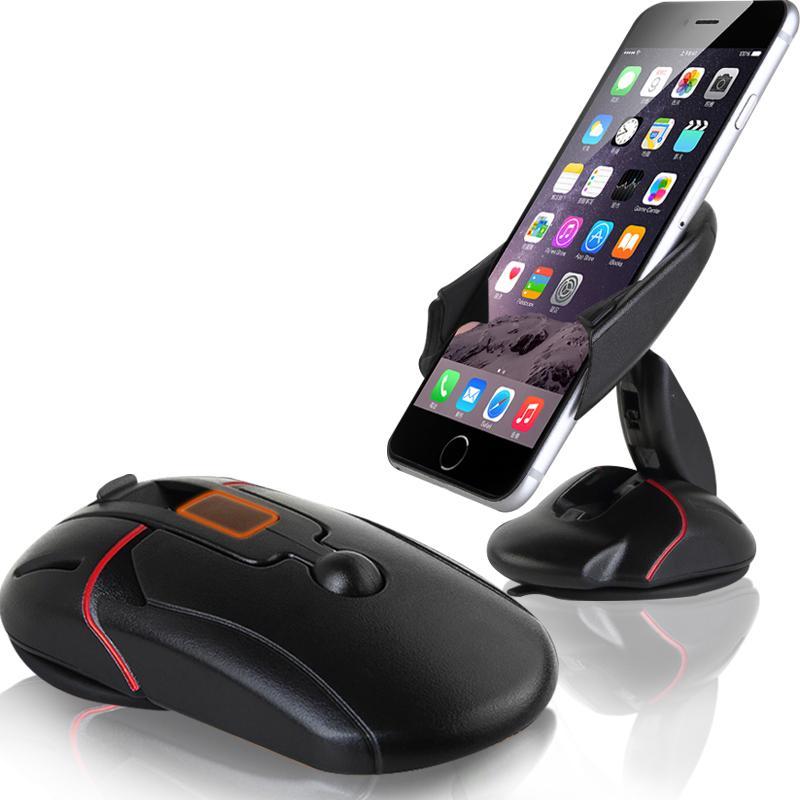 "Svart universal mobilhållare i bilen med 360° rotation, justerbar arm, fäst på instrumentbräda, håller smartphone säkert."