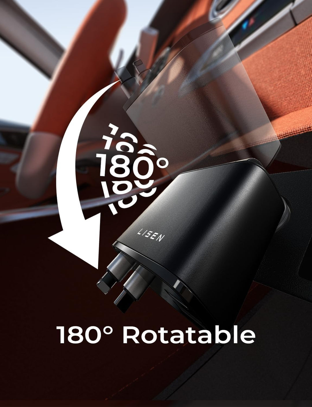Essentiellt biltillbehör: USB-laddare med utdragbar kabel. Snabb och smidig laddning av elektronik.