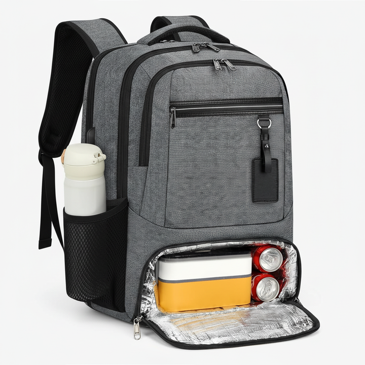 Smart skolväska eller arbetsväska i vattentålig design. Rymlig för laptop, böcker och alla dina nödvändigheter.
