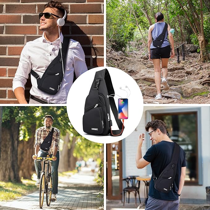 Tom vattentät slingväska som visar det hållbara materialet. Modern och robust unisex axelväska.