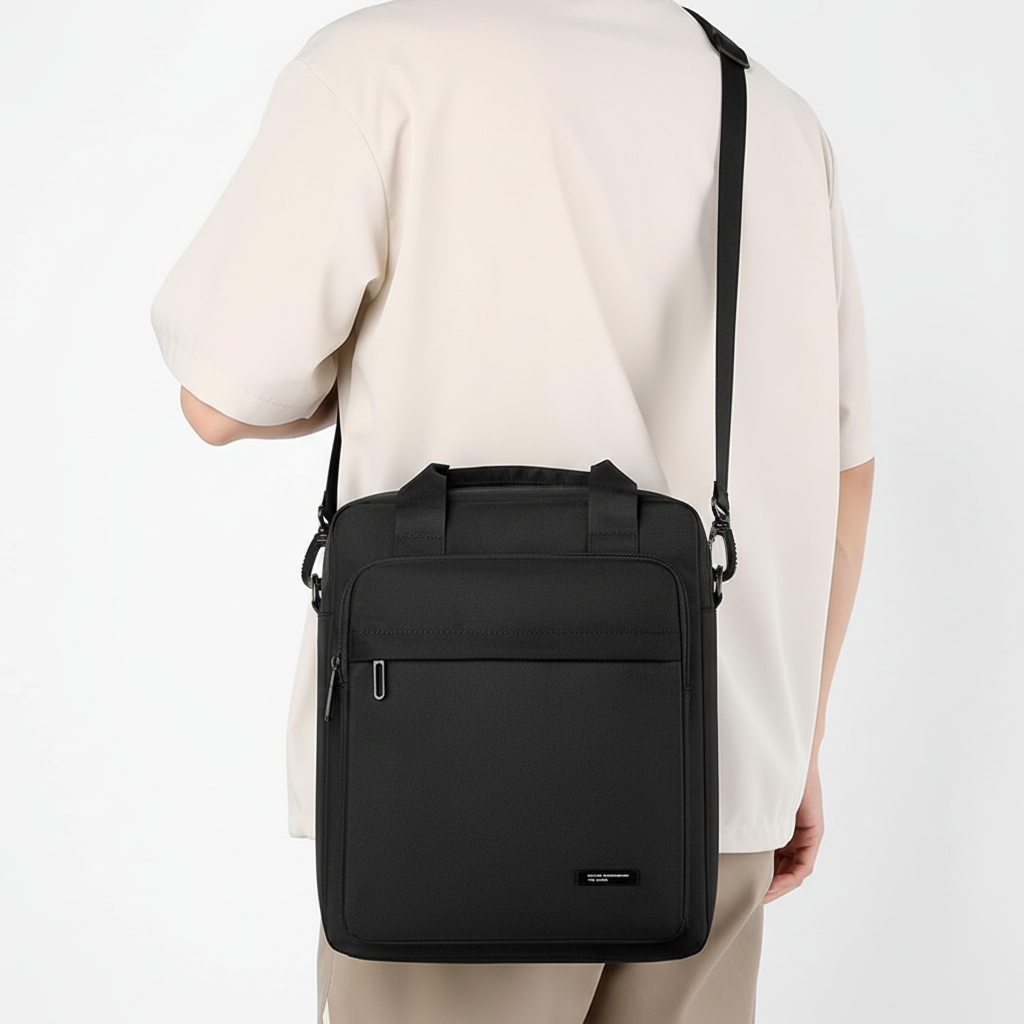 Mångsidig svart ryggsäck för vardagsbruk & skola. Vattenresistent VireoPak design med laptopfack.