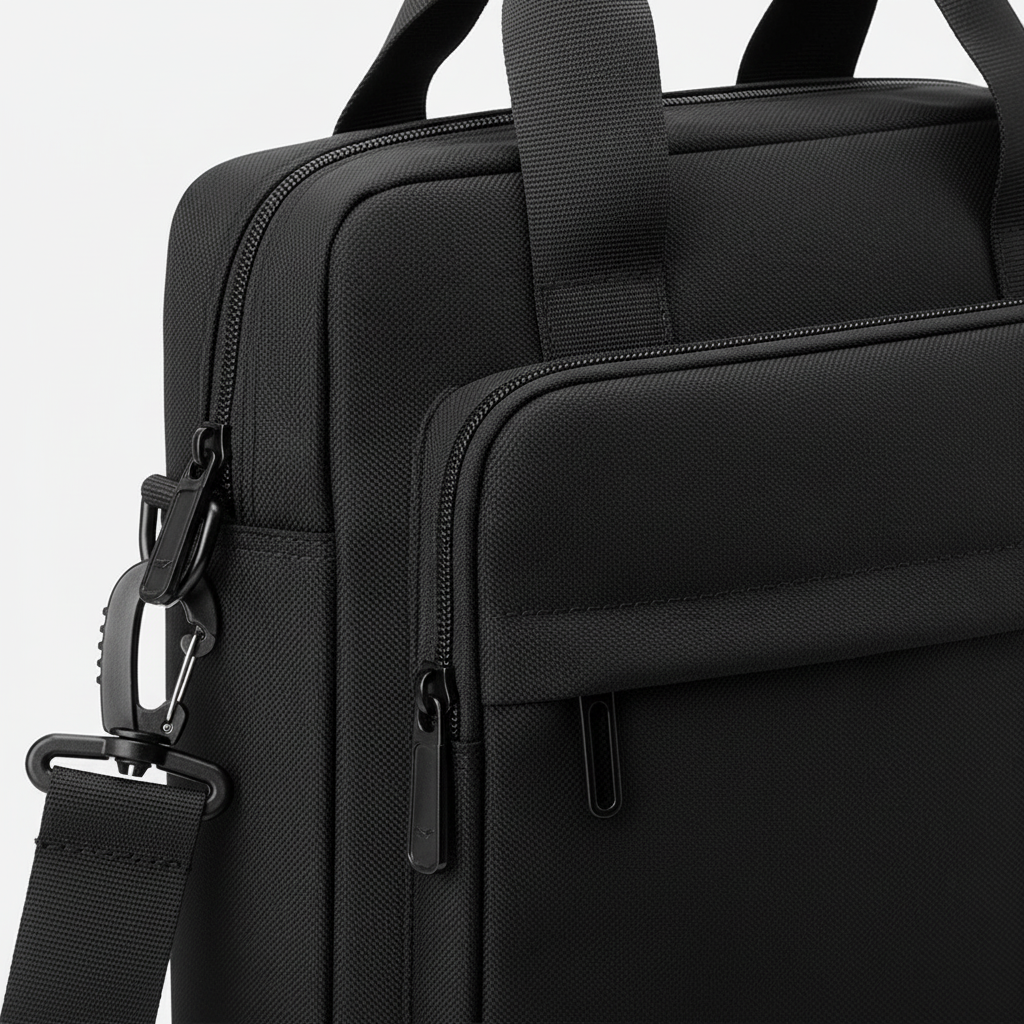 Organiserad svart VireoPak pendlarryggsäck med vadderat laptopfack. Perfekt som affärs- & skolväska.