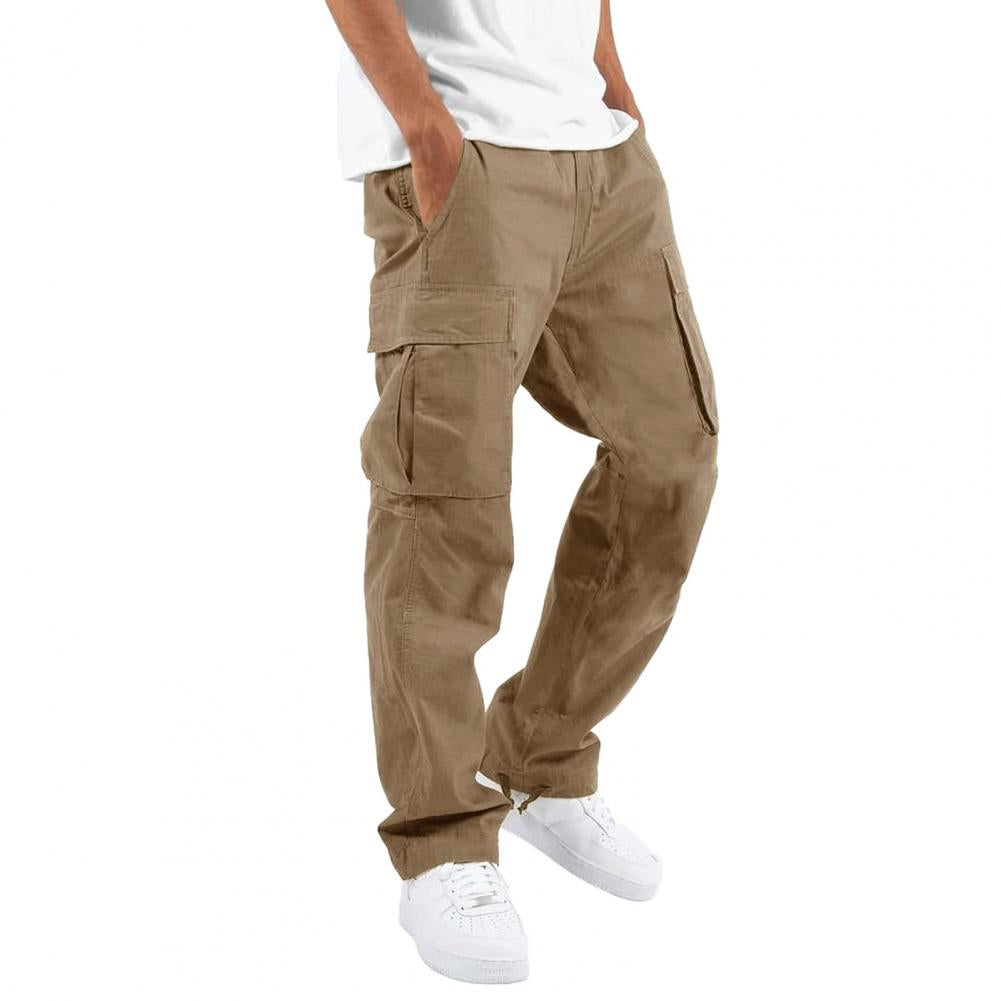 Kaki flexibla herrcargobyxor. Stretchiga och funktionella herrbyxor för vardag, arbete och fritid. Bekväma.