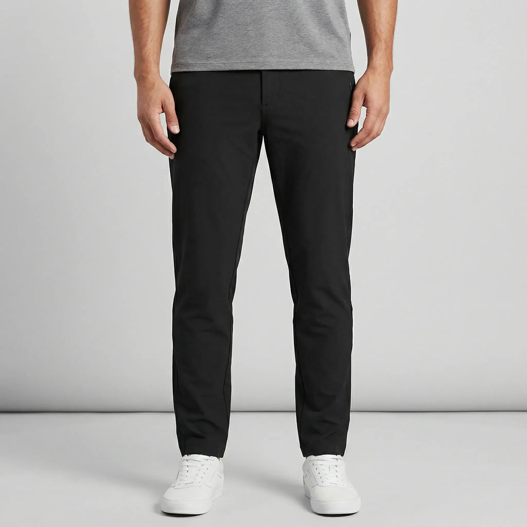 Eleganta gröna slim fit byxor med raka ben för herrar. Perfekta vardagsbyxor med modern passform.