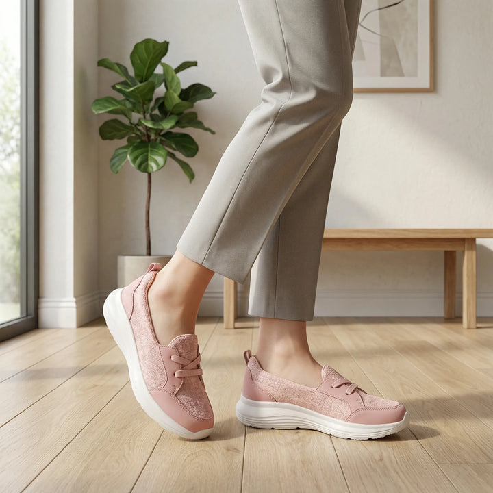 Svarta slip-on damskor Phoebe. Bekväma fritidssneakers med fotvalvsstöd för vardagsbruk.