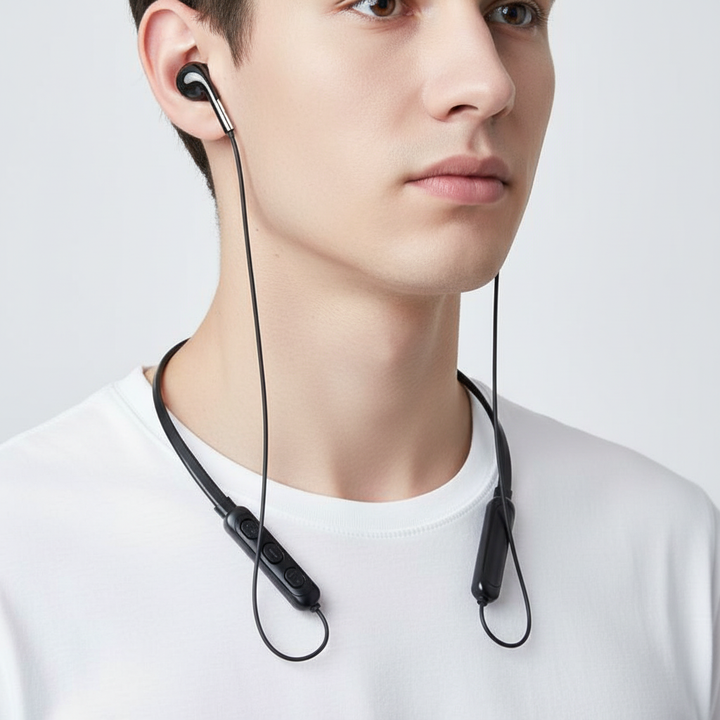 Stilrena trådlösa hörlurar för musik och samtal, med in-ear design och tålig konstruktion för daglig användning.