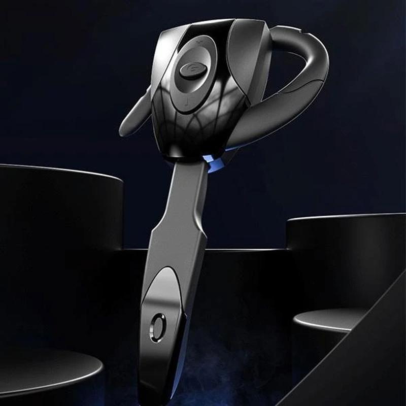 Svarta trådlösa Bluetooth-hörlurar med brusreducering för arbete och fritid, elegant design och ENC-teknik.