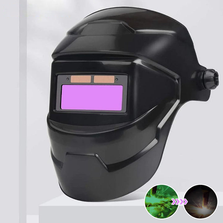 Svetsmask med automatisk mörkläggning, lätt solcellsdriven, förbättrad ventilation och nackkomfort.
