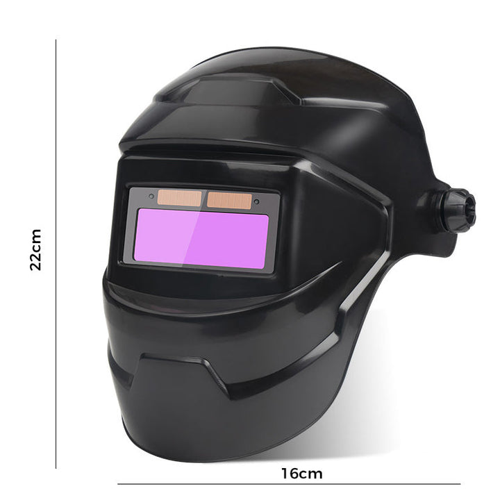 Svetsmask med automatisk mörkläggning, lätt solcellsdriven, förbättrad ventilation och nackkomfort.