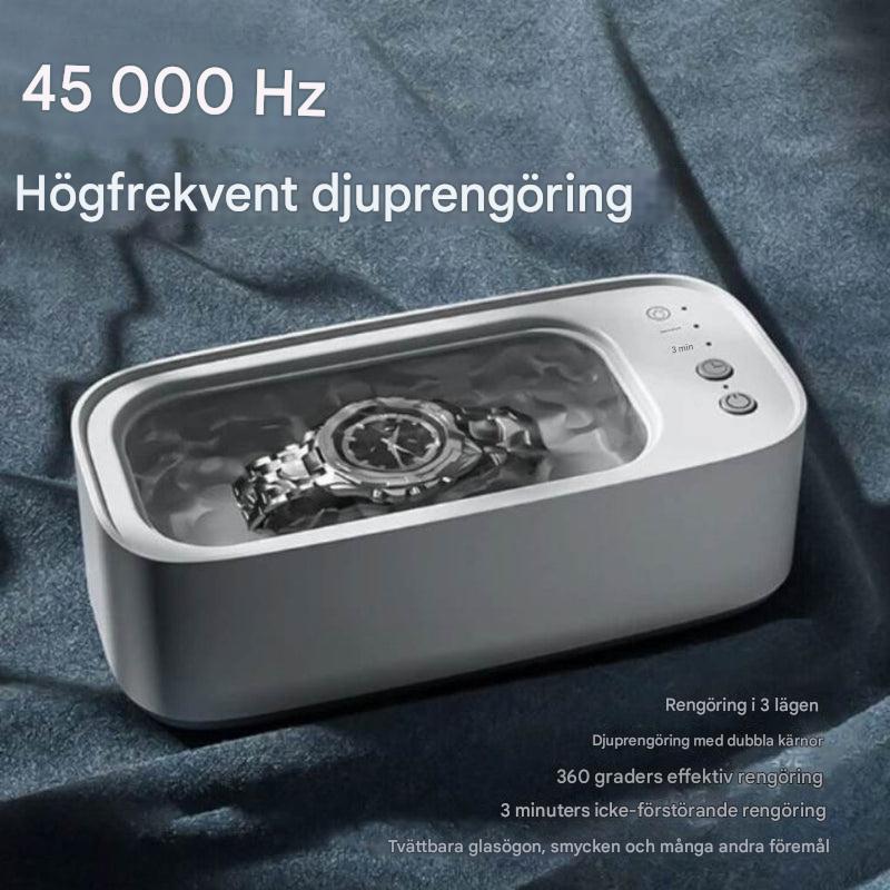 Ultraljudsmaskin som visar 45000 Hz högfrekvent djuprengöring
