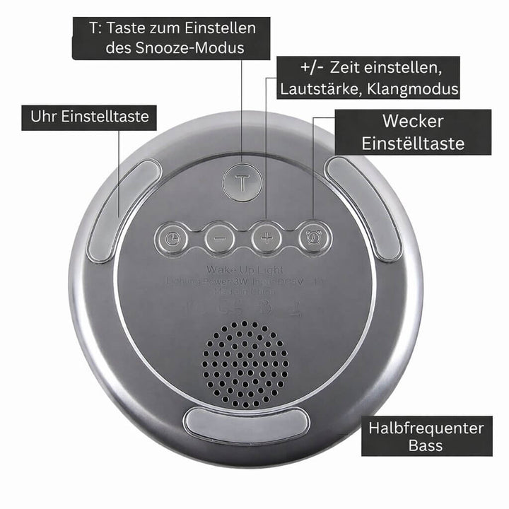 Mångsidig ljuslampa med alarmfunktion och stämningsfullt sken