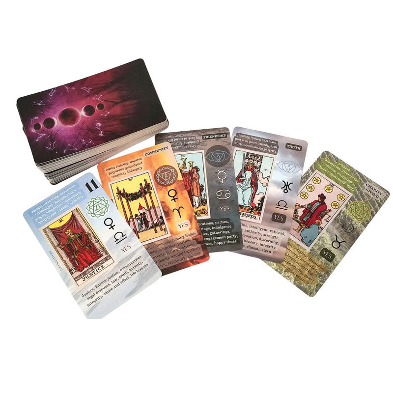 "Tarotkort för nybörjare med klara bilder, perfekt för mystikutforskning. Rider Waite-inspirerat med guidebok."