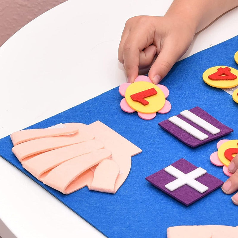 "Tidlösa färgglada filtbrädor, perfekta pedagogiska leksaker för tidig barnutveckling med olika former och färger."