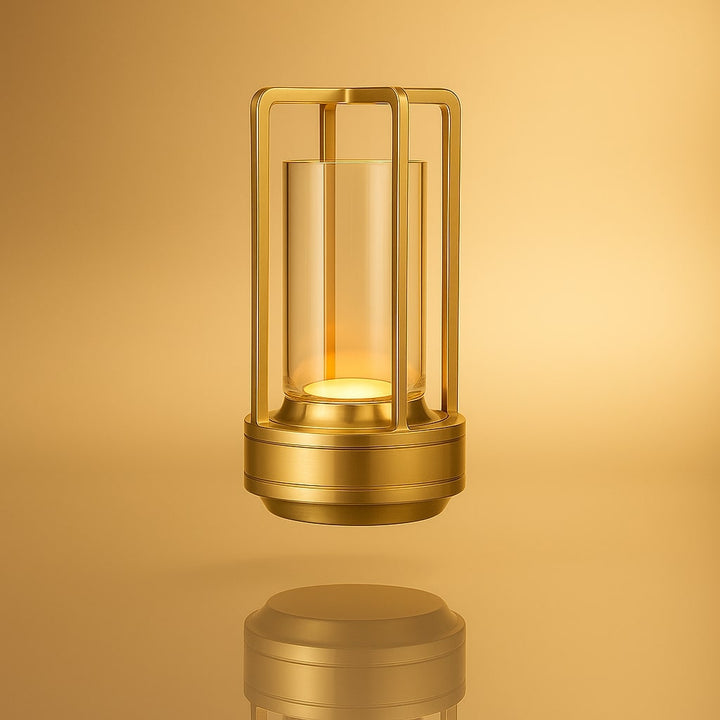Stämningsfull belysning från en portabel LED-lampa i ett mörkt rum