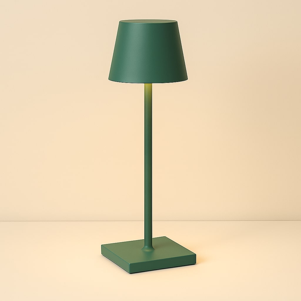 Portabel LED-bordslampa som sprider ett mysigt sken