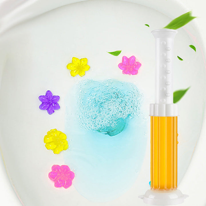 "Toalettrengöringsgel i flera färger för fräschhet och hygien, 80g långvarig effekt i badrum, enkel applicering."