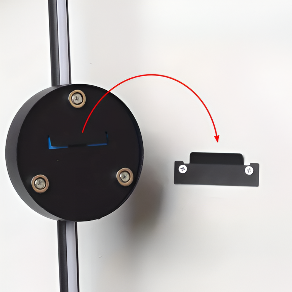 Närbild på den trådlösa LED vägglampan, visar dess eleganta ytfinish och diskreta design.