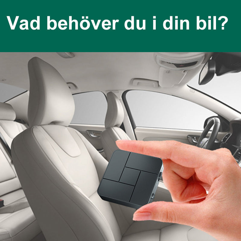 Trådlös Bluetooth 5.0 ljudsändare och mottagare i svart, kompakt design för TV och smartphones, ger trådlöst ljud.