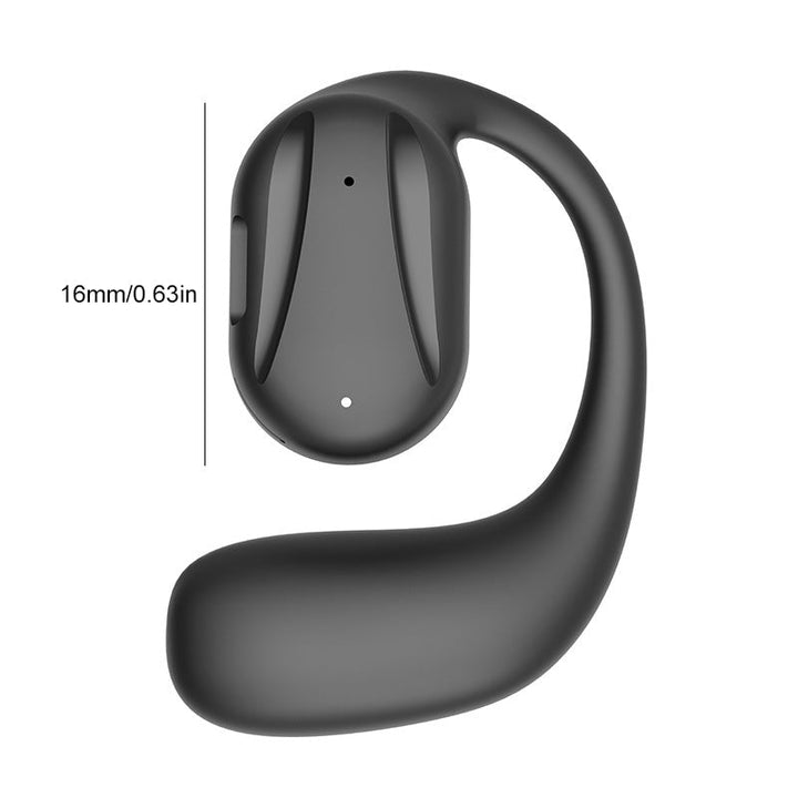 Trådlös Bluetooth-öronsnäcka med benledning, elegant design, grå, för aktiv livsstil och möjlighet att höra omgivningen.