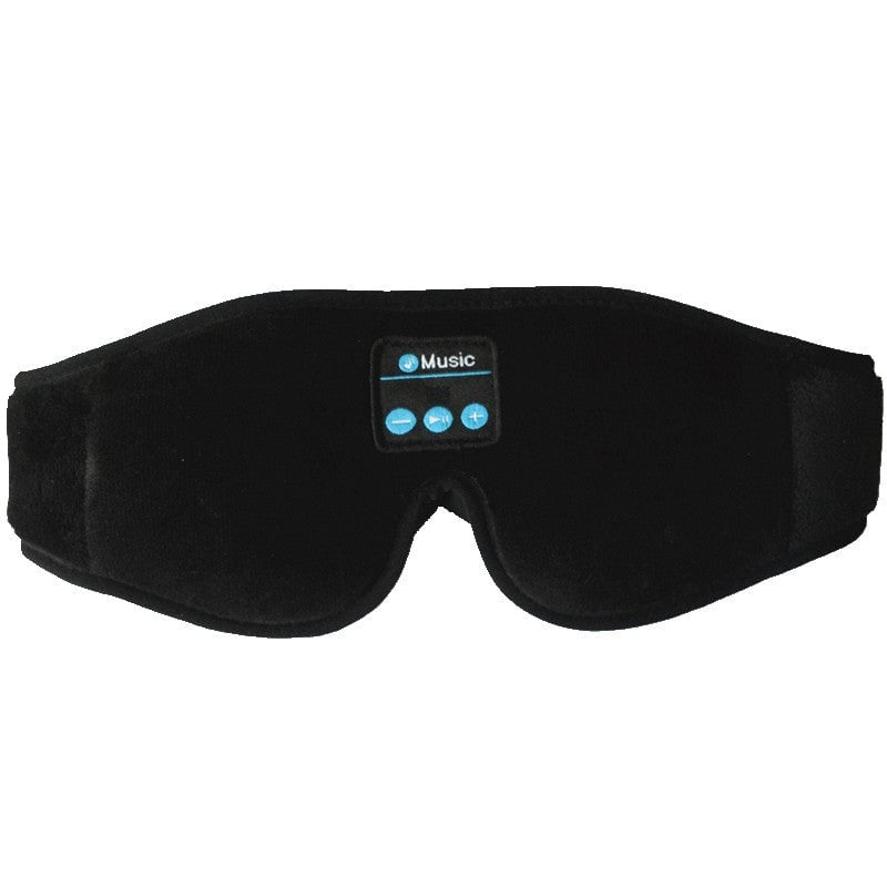 "Trådlös Bluetooth-sömnmask i mjuk velour för avkoppling, blockerar ljus, lyssna på musik. Perfekt för resor och meditation."